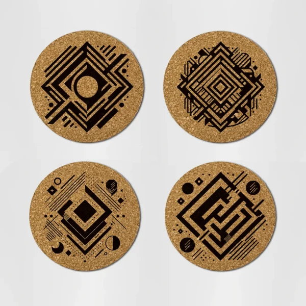 Bases de Copos - Cortiça Geométrica