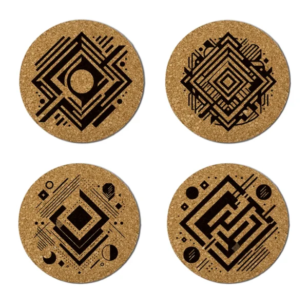 Bases de Copos - Cortiça Geométrica